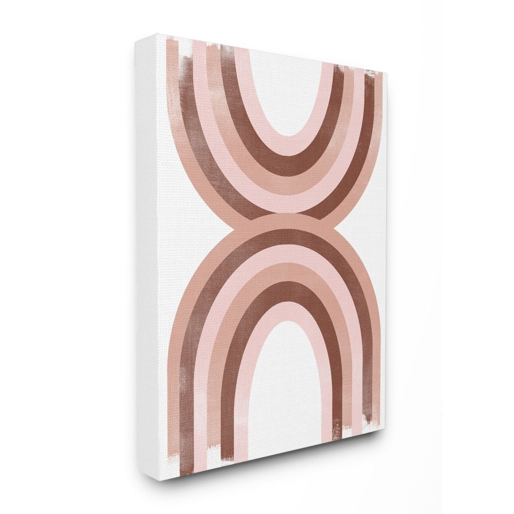 Stupell Industries Pink Brown Rainbow Retro Color Curves Canvas Wall Art Design by June Erica Vess
