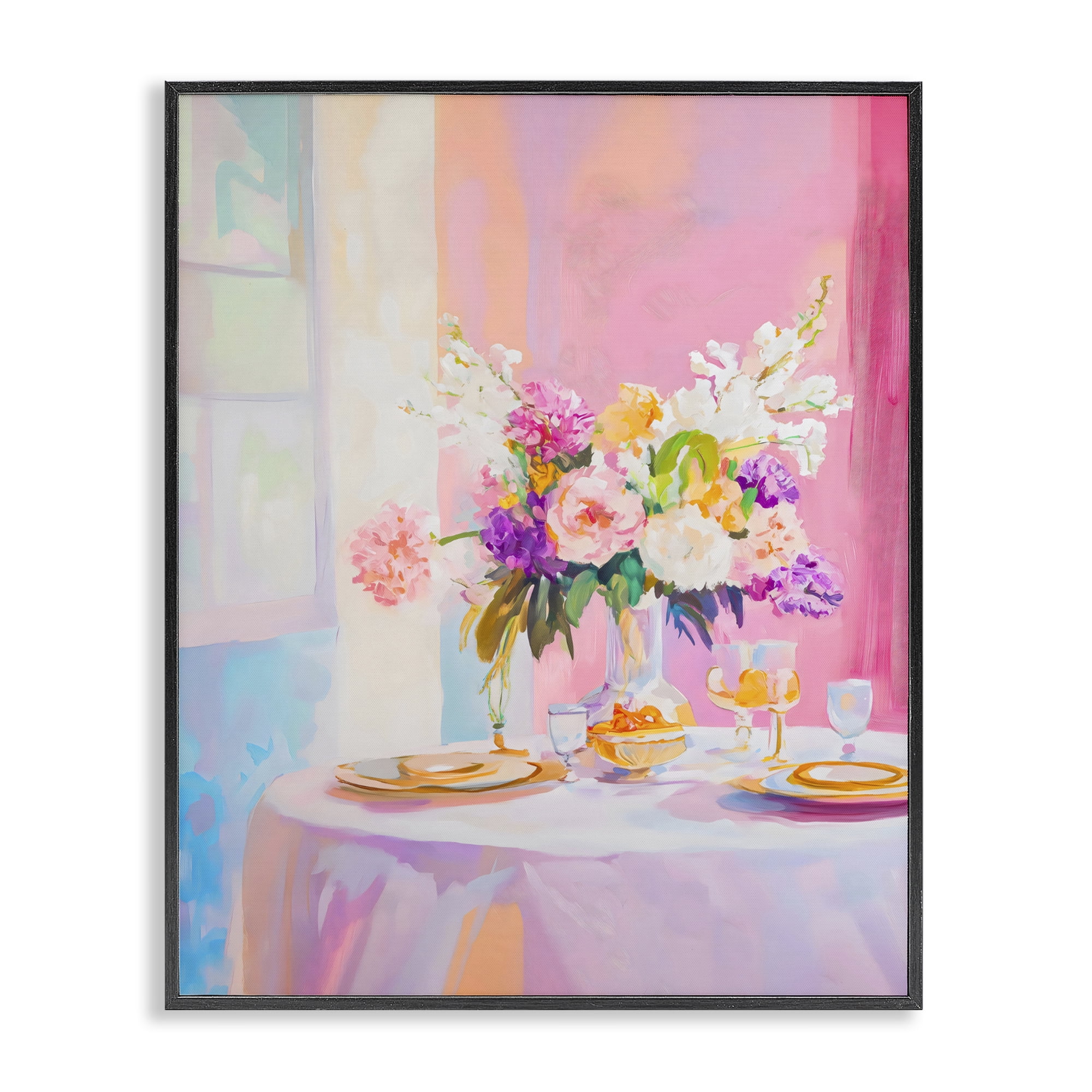 Stupell Industries Pink Brunch with Romantic Bouquet Black Framed Giclee Art, design by The Prints Vibe