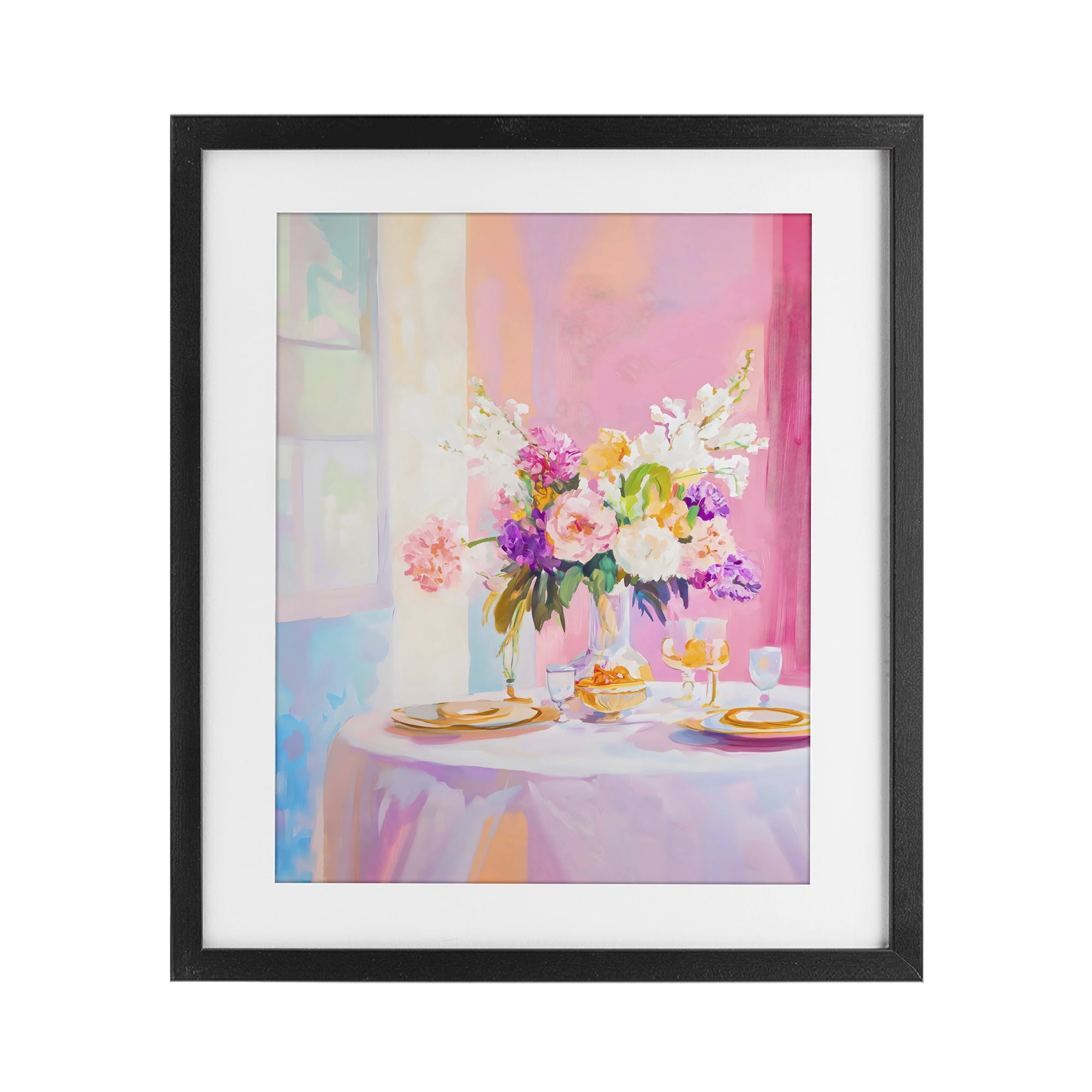 Stupell Industries Pink Brunch with Romantic Bouquet Black Framed Print Under Glass, design by The Prints Vibe