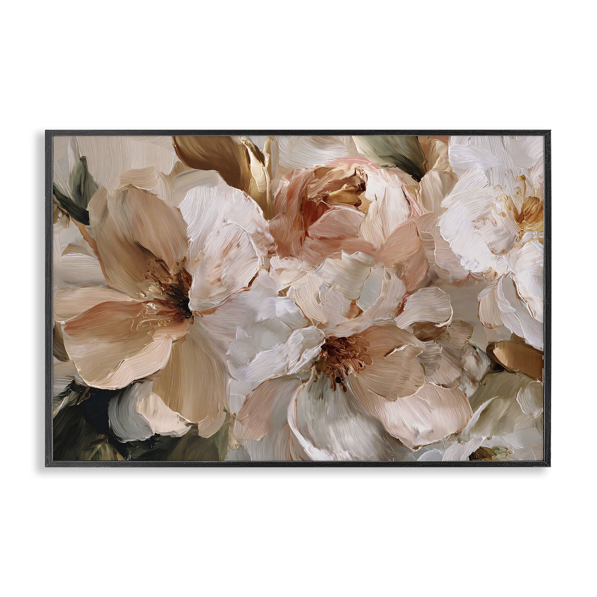 Stupell Industries Pink Brushstroke Petals Black Framed Giclee Art, design by Jacky Ngan