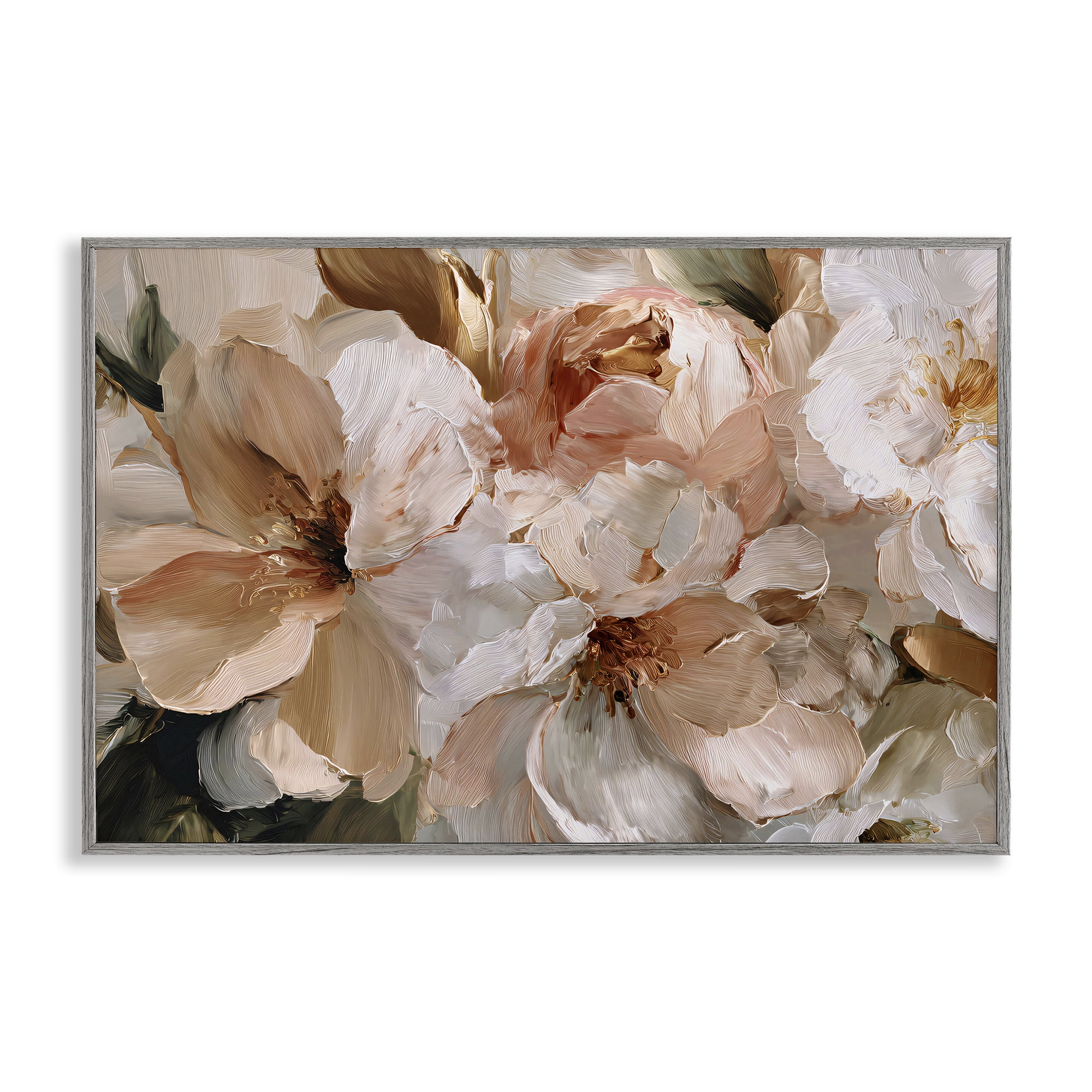 Stupell Industries Pink Brushstroke Petals Gray Framed Giclee Art, design by Jacky Ngan
