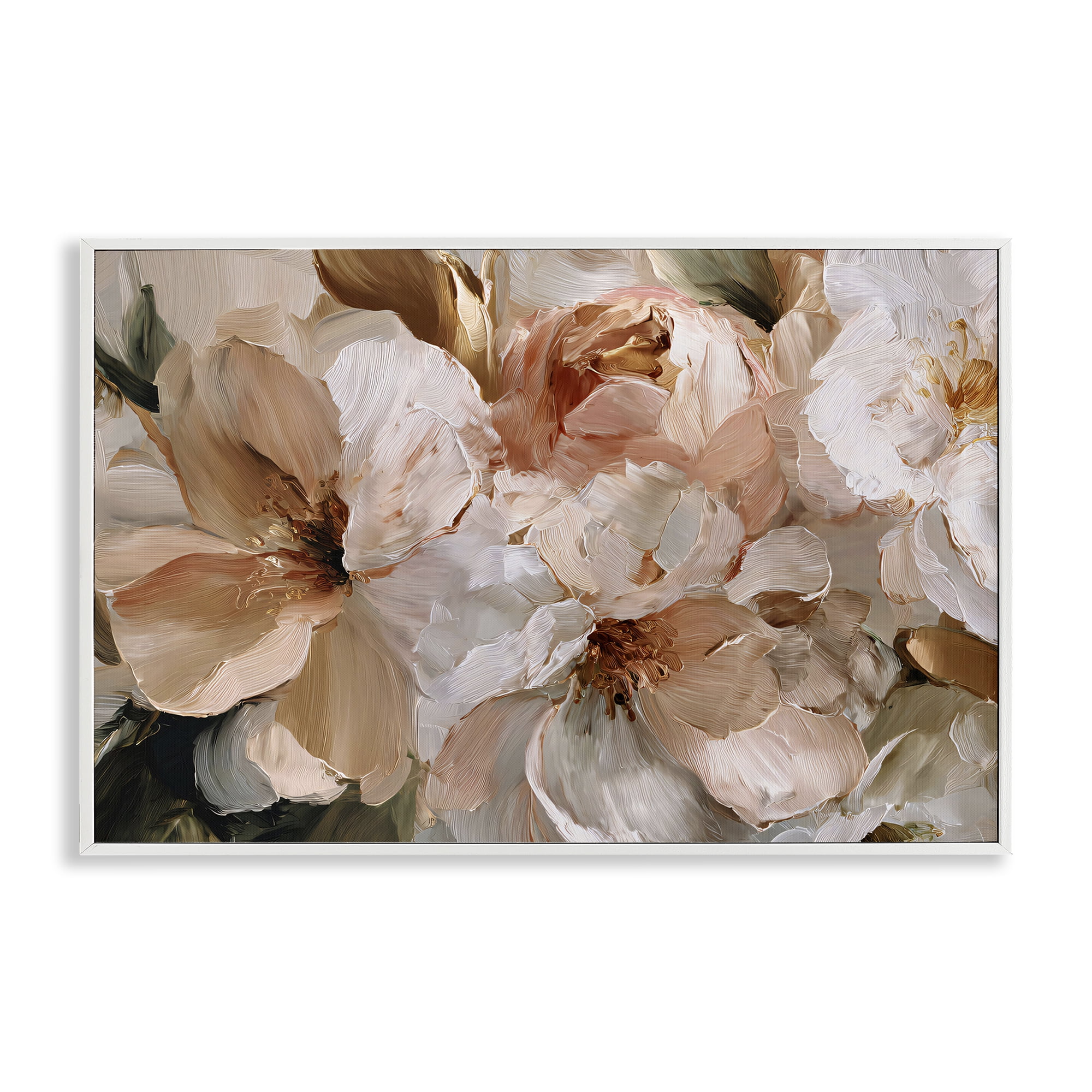 Stupell Industries Pink Brushstroke Petals White Framed Giclee Art, design by Jacky Ngan