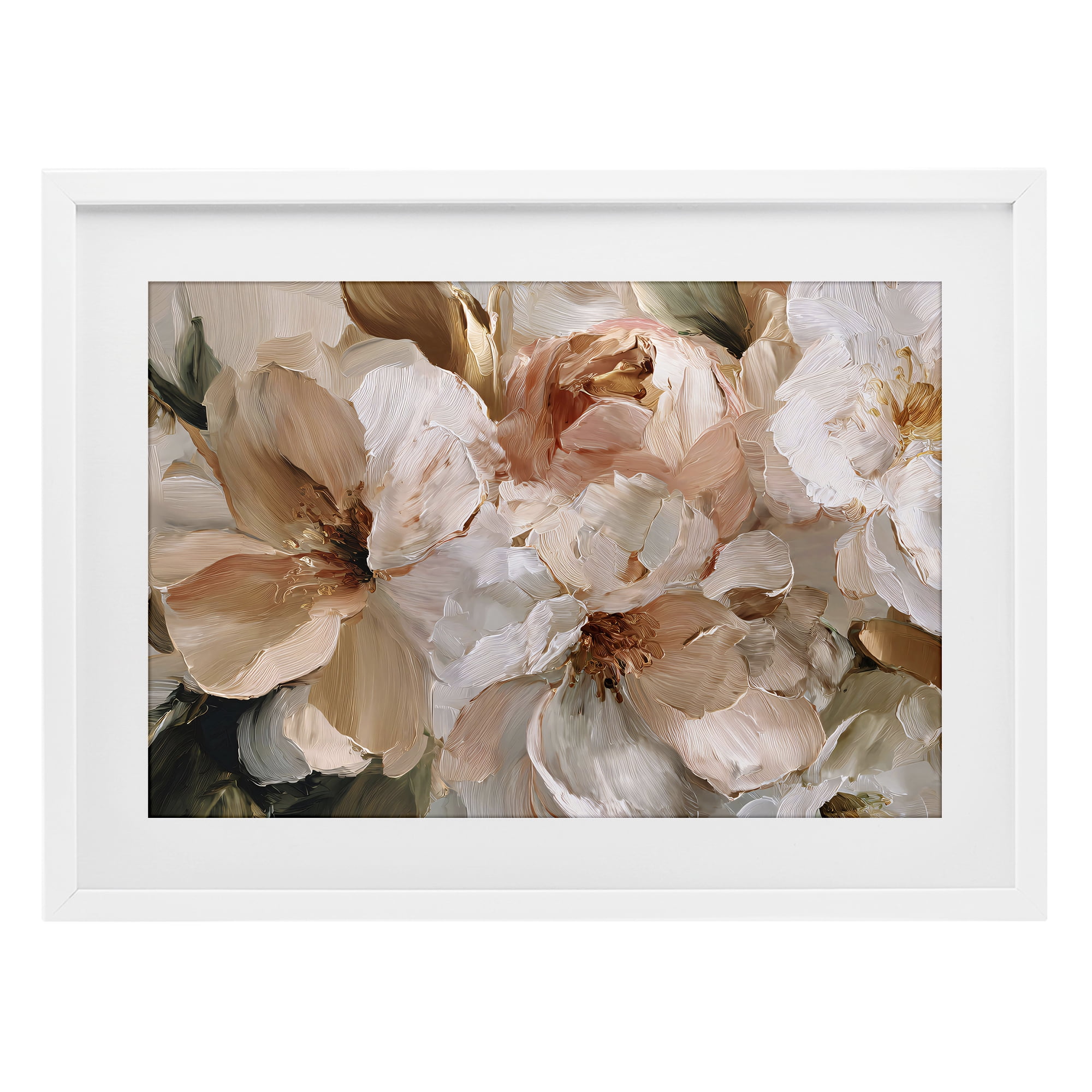 Stupell Industries Pink Brushstroke Petals White Framed Print Under Glass, design by Jacky Ngan