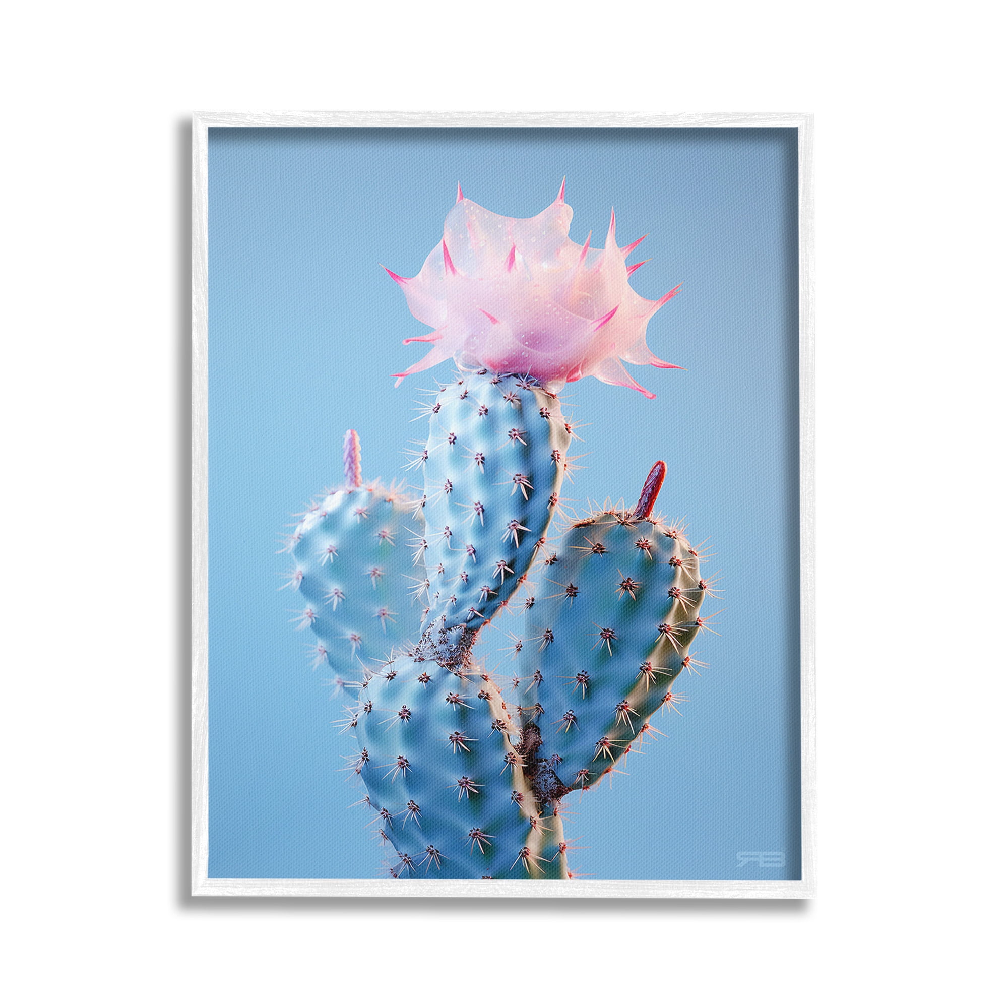 Stupell Industries Pink Budding Cactus Flowers Botanical & Floral Painting White Framed Art Print Wall Art, 16 x 20