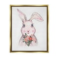 thumbnail image 1 of Stupell Industries Pink Bunny & Flowers Animals & Insects Painting Gold Floater Framed Canvas Art Print Wall Art, 17 x 21, 1 of 10