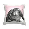 thumbnail image 1 of Stupell Industries Pink Bunny Rabbit Portrait Square Decorative Printed Throw Pillow Design By Emma P, 18 x 18, 1 of 6