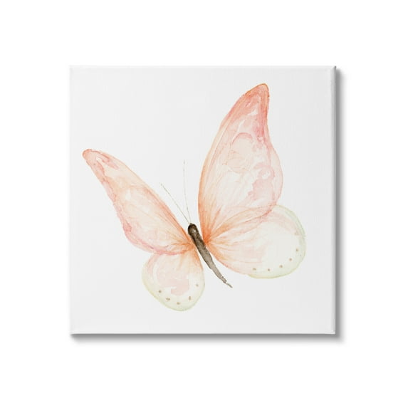 Stupell Industries Pink Butterfly Watercolor Painting Kids' Nursery Insect, 30 x 30,Design by Fox Hollow Studios