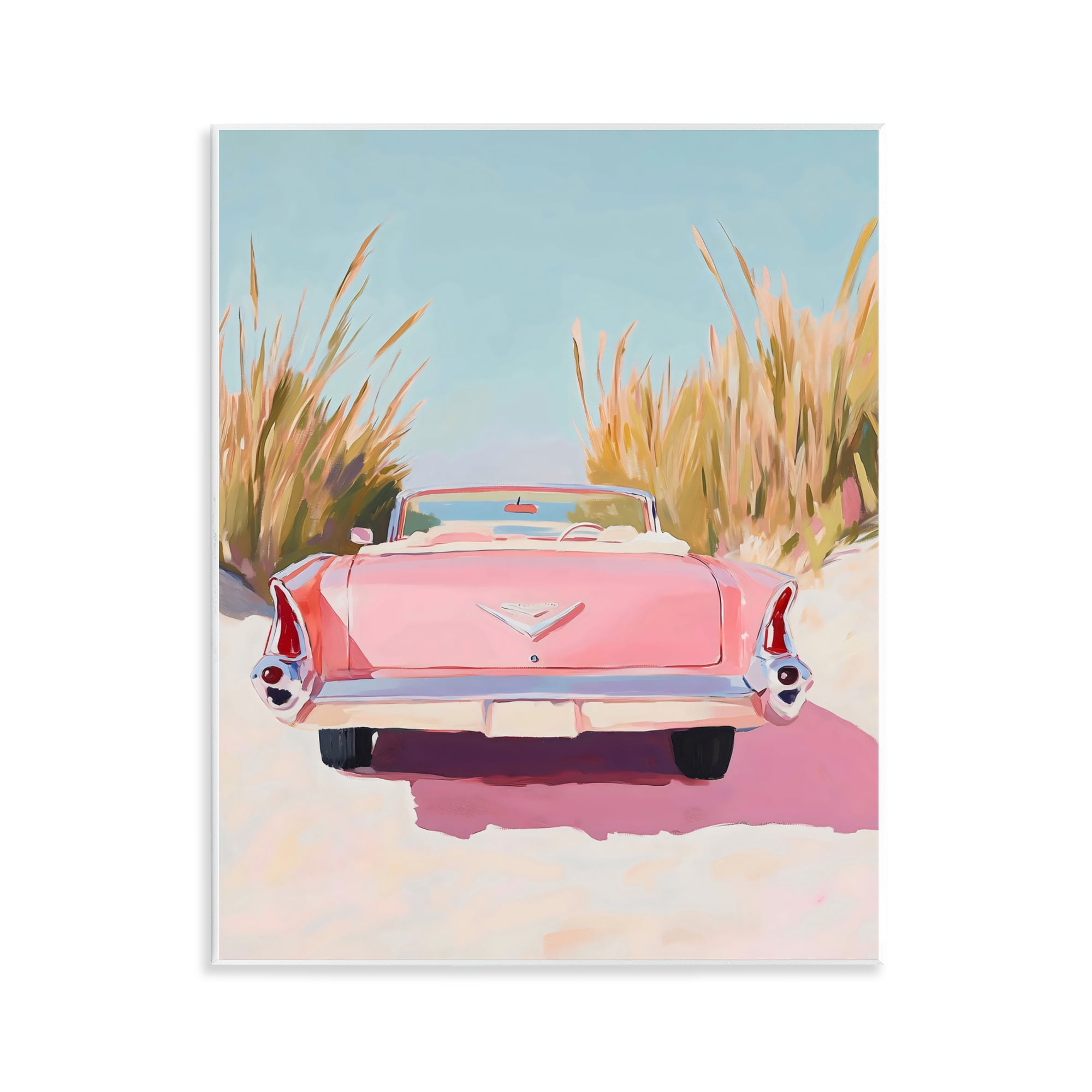 Stupell Industries Pink Cadillac on Beach Wall Plaque Art, design by The Prints Vibe