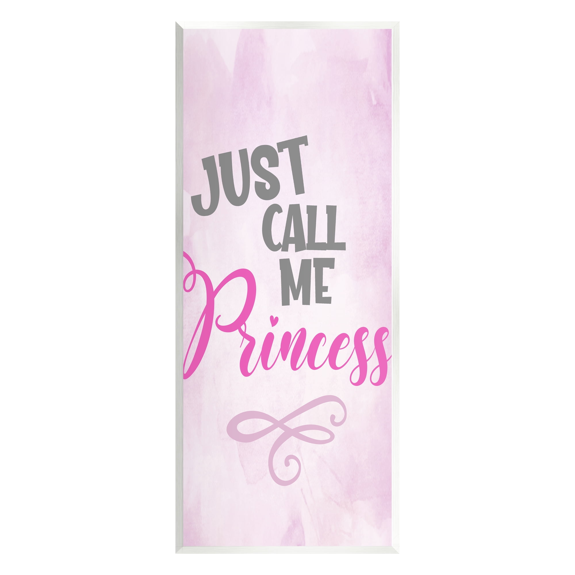 Stupell Industries Pink Call Me Princess Inspirational Painting Unframed Art Print Wall Art, 7 x 17