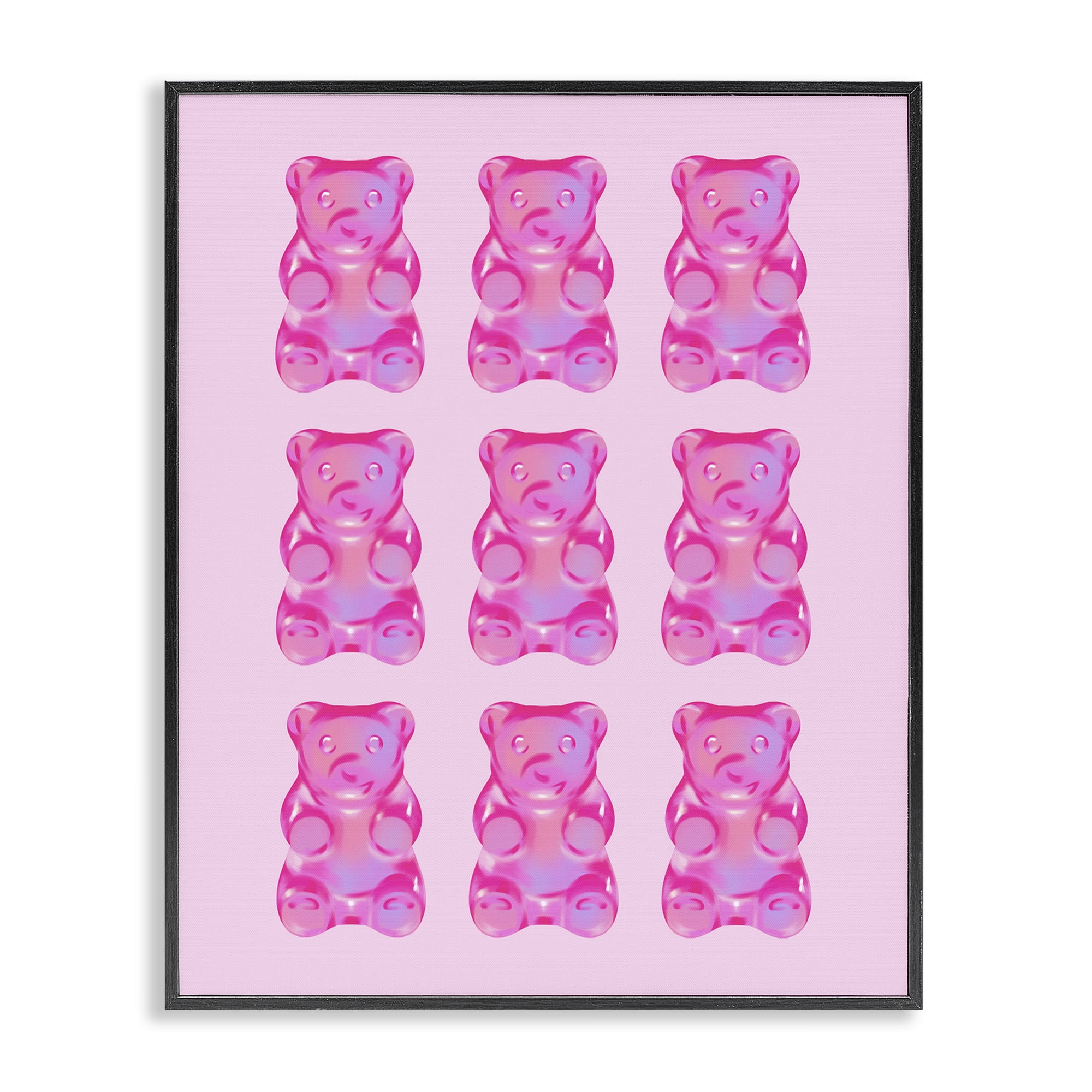 Stupell Industries Pink Candy Bears Food & Beverage Painting Black Framed Art Print Wall Art, 24 x 30
