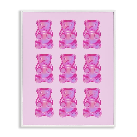 Stupell Industries Pink Candy Bears Food & Beverage Painting White Framed Art Print Wall Art, 11 x 14