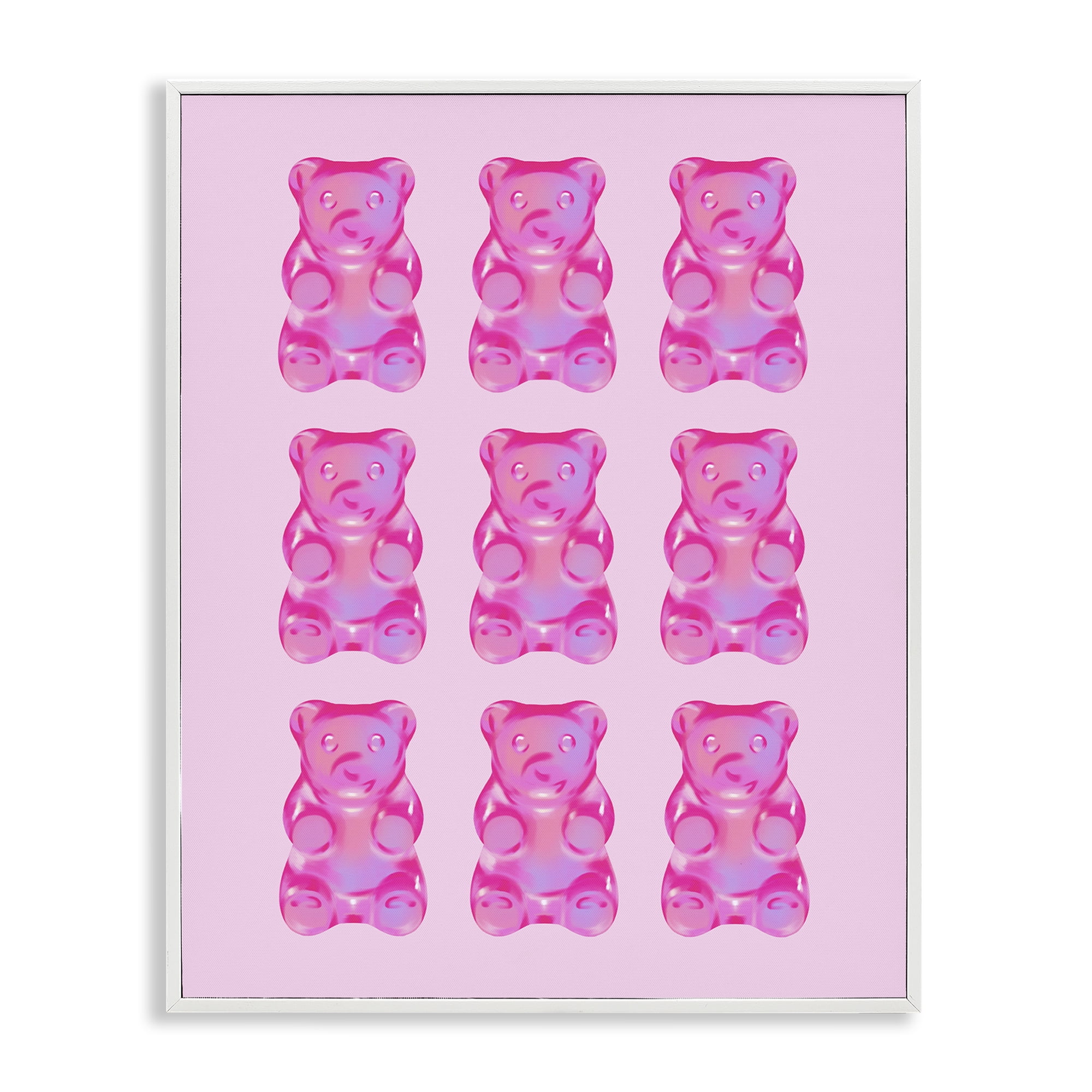 Stupell Industries Pink Candy Bears Food & Beverage Painting White Framed Art Print Wall Art, 16 x 20