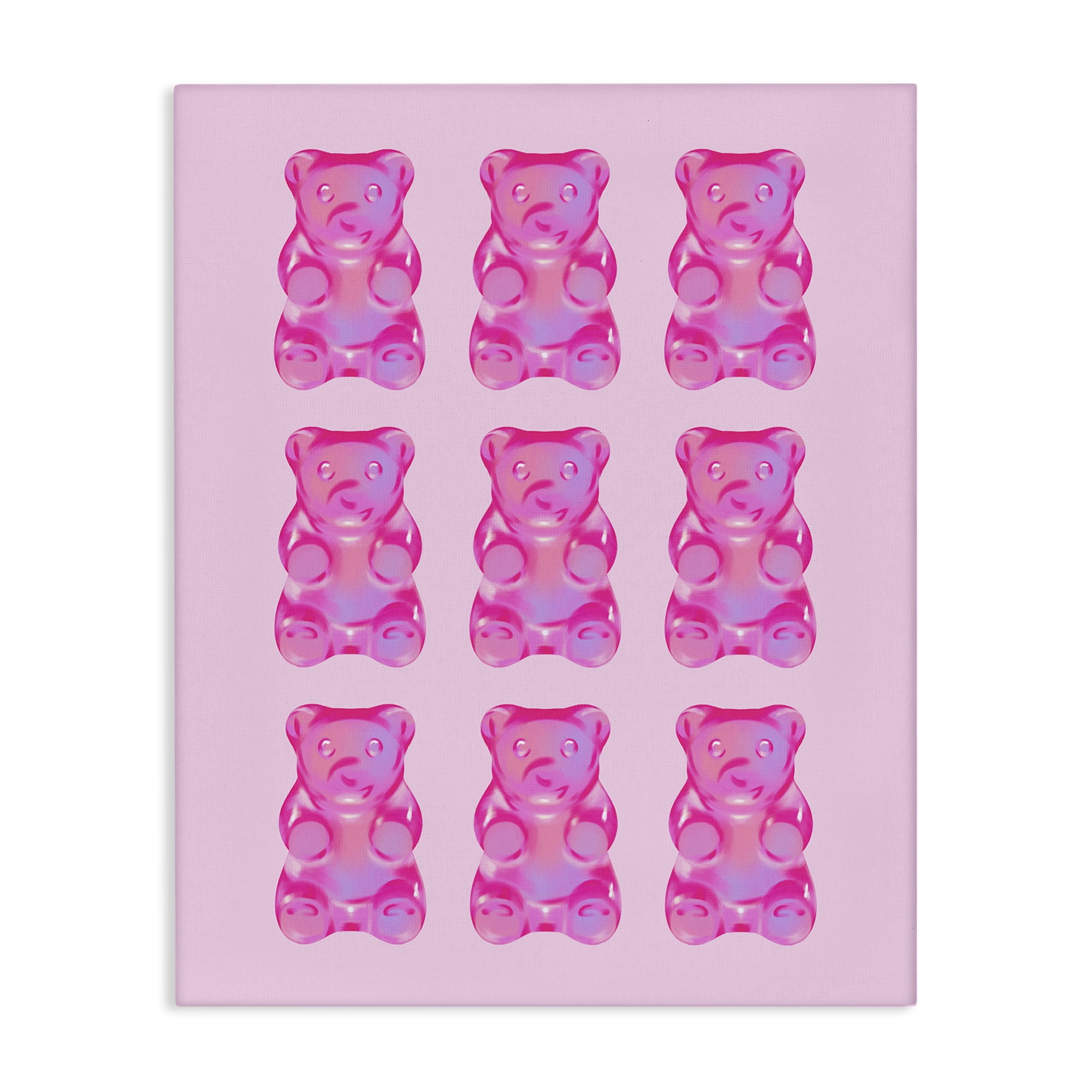Stupell Industries Pink Candy Bears Food & Beverage Painting Wrapped Canvas Art Print Wall Art, 24 x 30