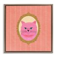 thumbnail image 1 of Stupell Industries Pink Cat Portrait Animals Painting Brown Floater Framed Canvas Art Print Wall Art, 25 x 25, 1 of 10