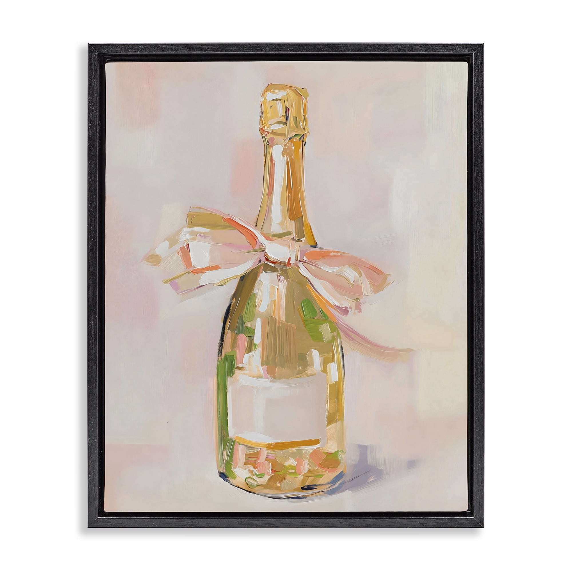 Stupell Industries Pink Champagne Celebration Black Framed Floater Canvas Wall Art, design by The Prints Vibe