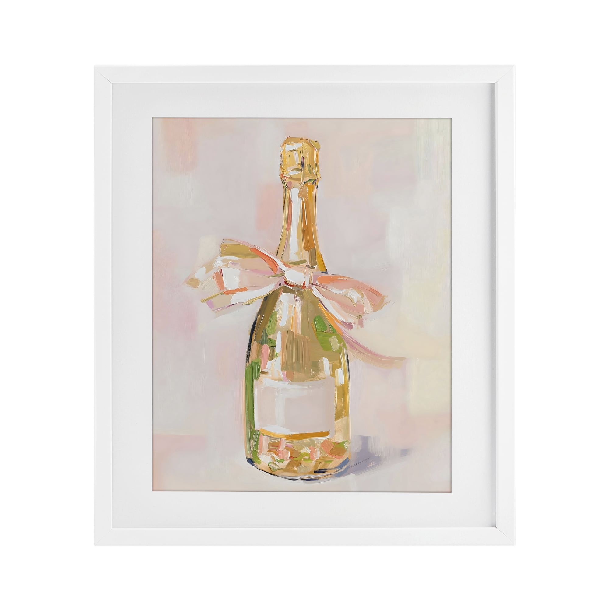Stupell Industries Pink Champagne Celebration White Framed Print Under Glass, design by The Prints Vibe