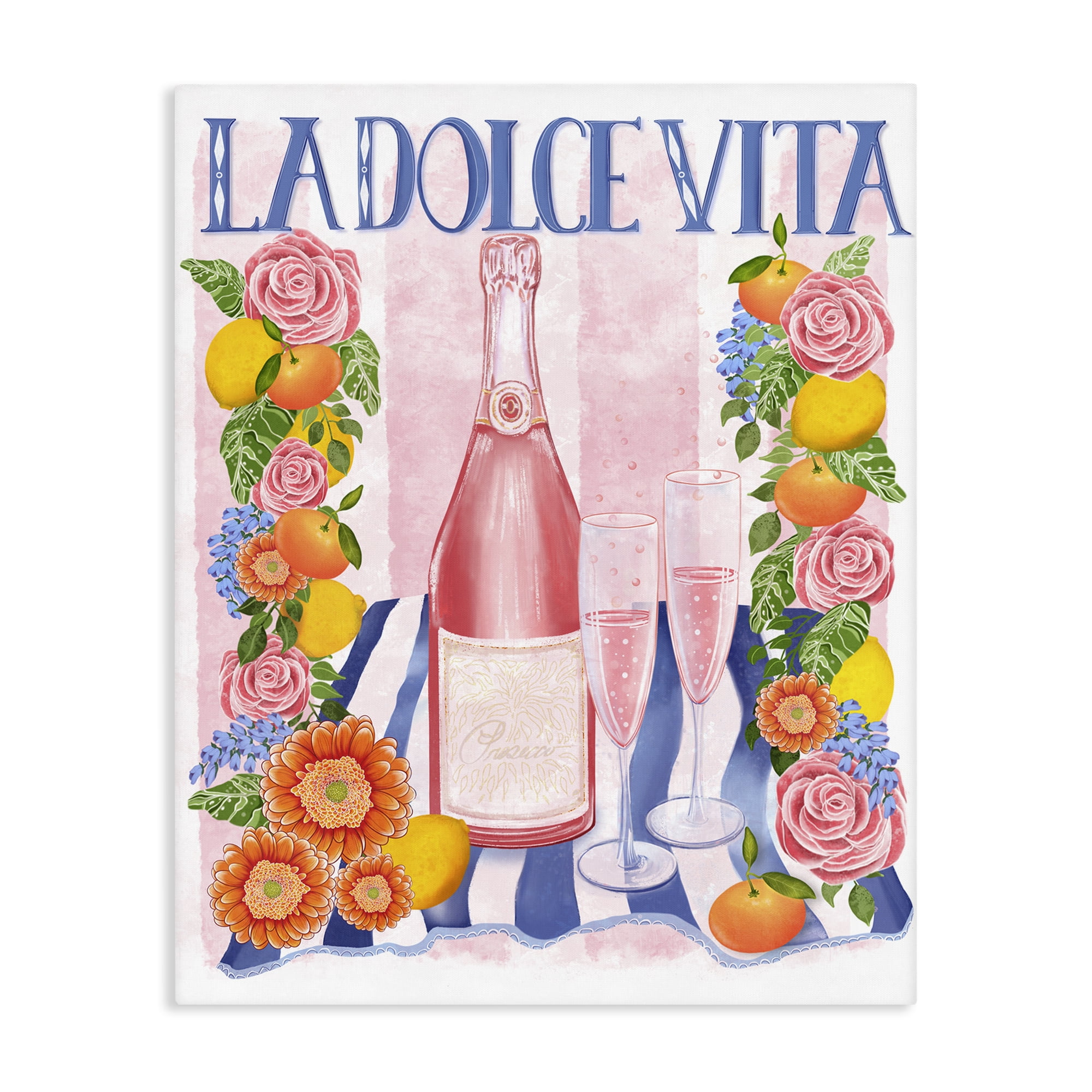 Stupell Industries Pink Champagne Picnic Canvas Wall Art, design by Lori Mosley