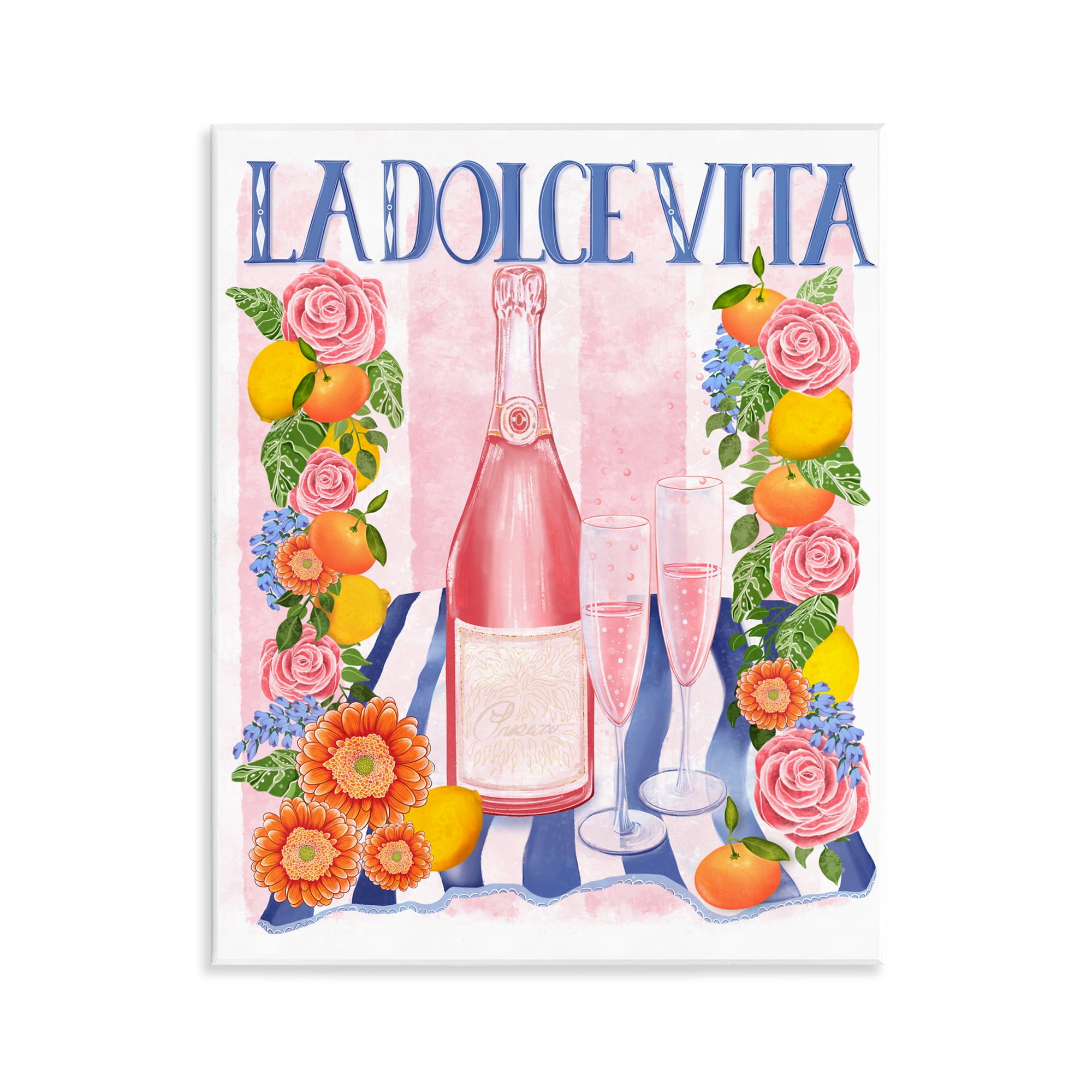 Stupell Industries Pink Champagne Picnic Wall Plaque Art, design by Lori Mosley