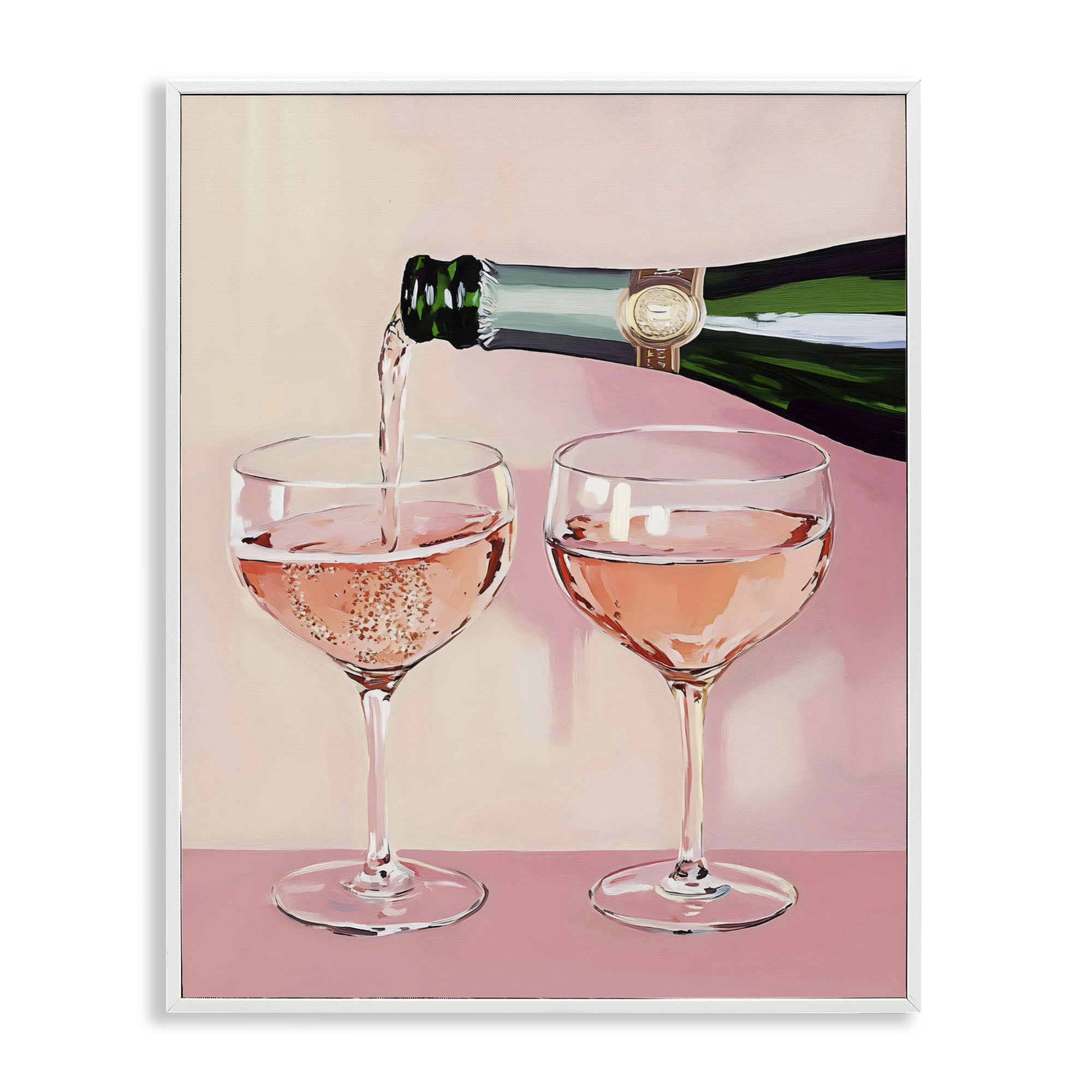Stupell Industries Pink Champagne Toast for Two White Framed Giclee Art, design by The Prints Vibe