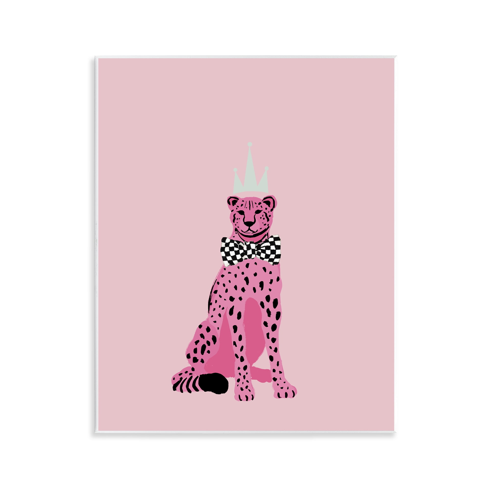 Stupell Industries Pink Cheetah King Animals Painting Unframed Art Print Wall Art, 11 x 14