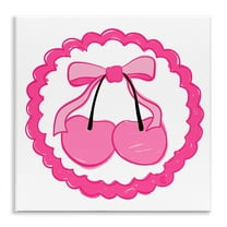 Stupell Industries Pink Cherries & Bow Food & Beverage Painting Unframed Art Print Wall Art, 12 x 12