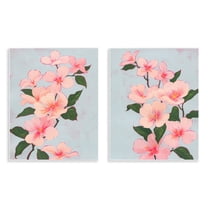 Stupell Industries Pink Cherry Blossom Branch Plants & Flowers Painting Unframed Art Print Wall Art, 11 x 14, Set of 2