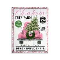 Stupell Industries Pink Christmas Tree Farm Holiday Painting Unframed Art Prints Wall Art, 11 x 14