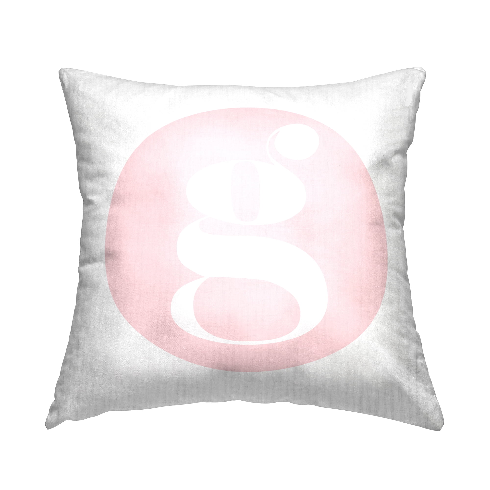 Stupell Industries Pink Circle Letter G Square Decorative Printed Throw Pillow, 18 x 18