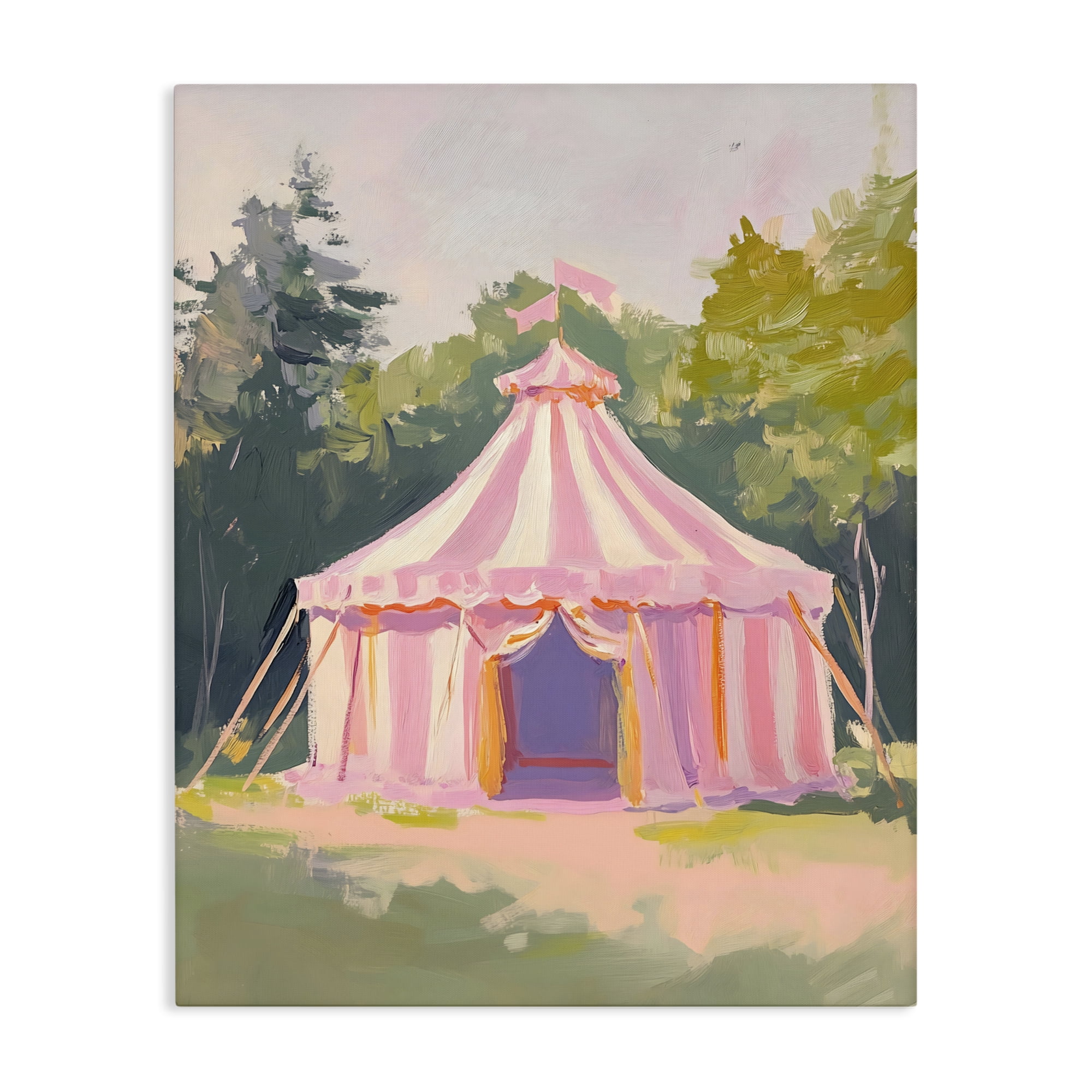 Stupell Industries Pink Circus Tent in Meadow Canvas Wall Art, design by The Prints Vibe