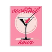 Stupell Industries Pink Cocktail Hour Food & Beverage Painting Unframed Art Print Wall Art, 11 x 14