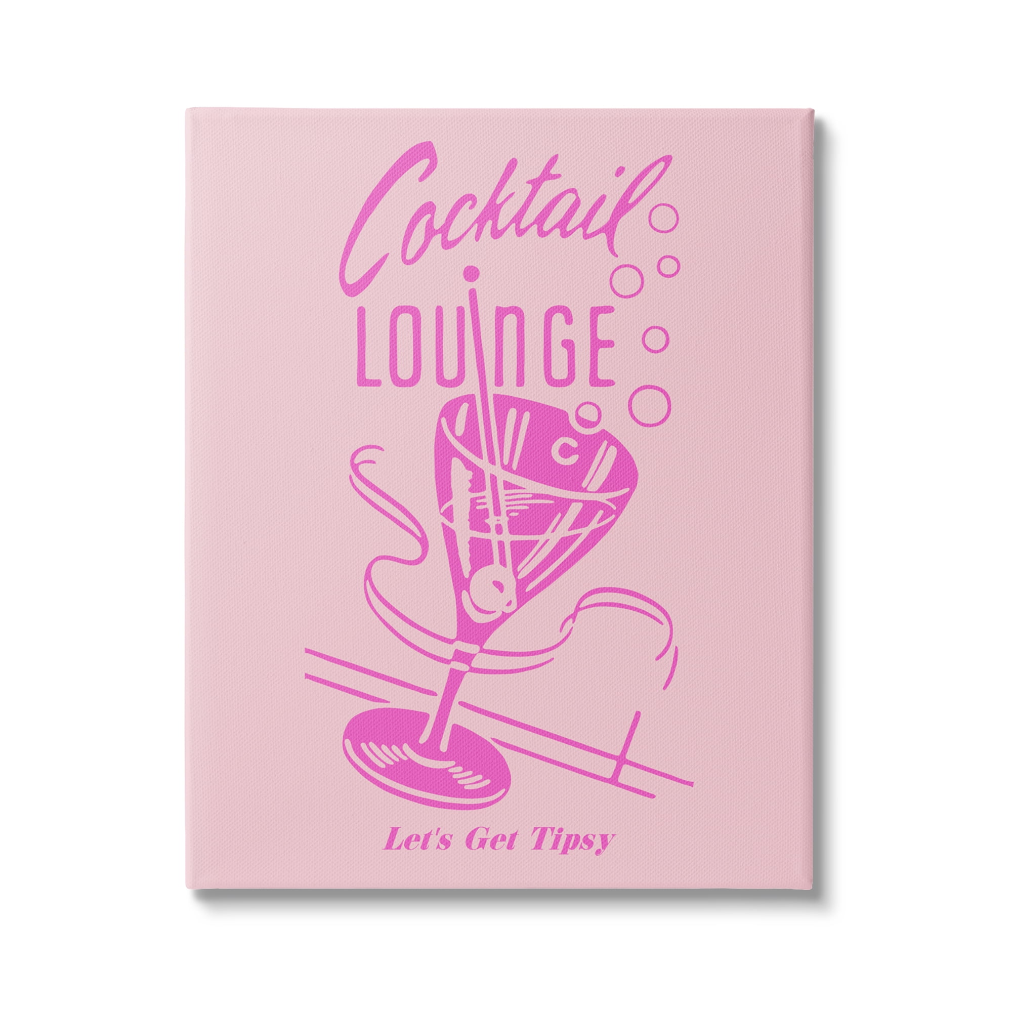 Stupell Industries Pink Cocktail Lounge Food & Beverage Painting Gallery Wrapped Canvas Art Print Wall Art, 30 x 40