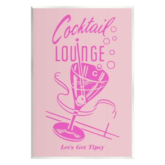 Stupell Industries Pink Cocktail Lounge Food & Beverage Painting Unframed Art Print Wall Art, 13 x 19