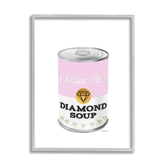 Stupell Industries Pink Condensed Soup Can Diamond Pop Fashion Glam, 24 x 30, Design by Amanda Greenwood