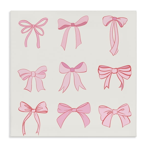Stupell Industries Pink Coquette Ribbons Canvas Wall Art, design by Emily Navas