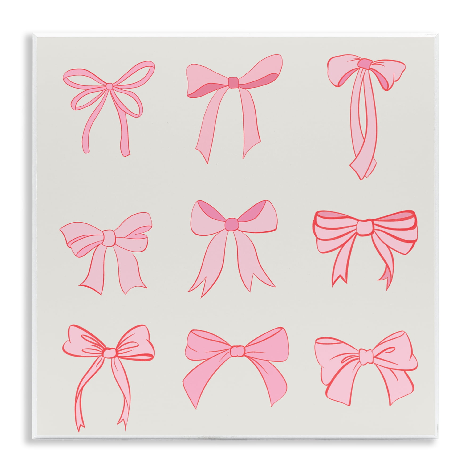 Stupell Industries Pink Coquette Ribbons Wall Plaque Art, design by Emily Navas
