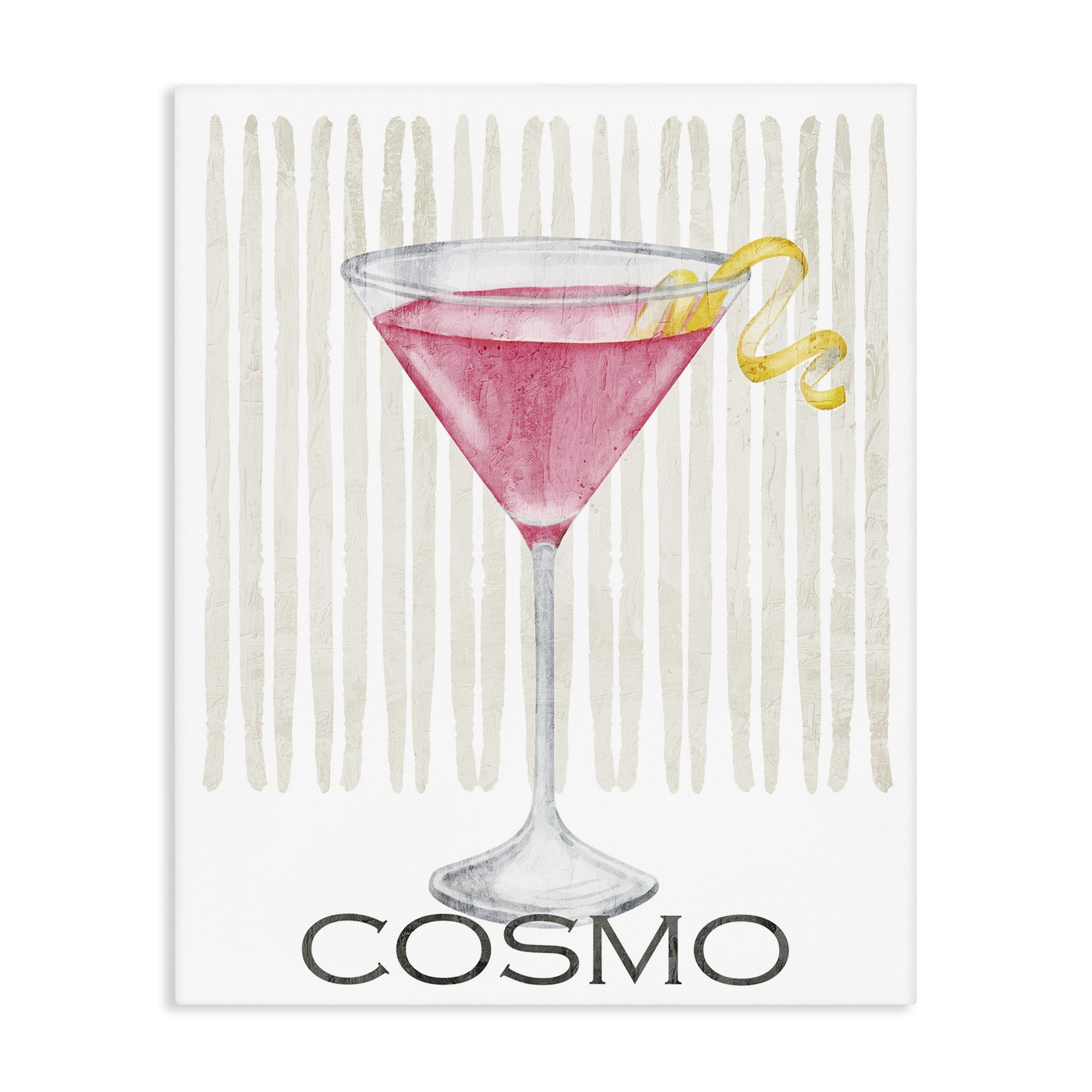 Stupell Industries Pink Cosmo on Stripes Canvas Wall Art, design by Kim Allen