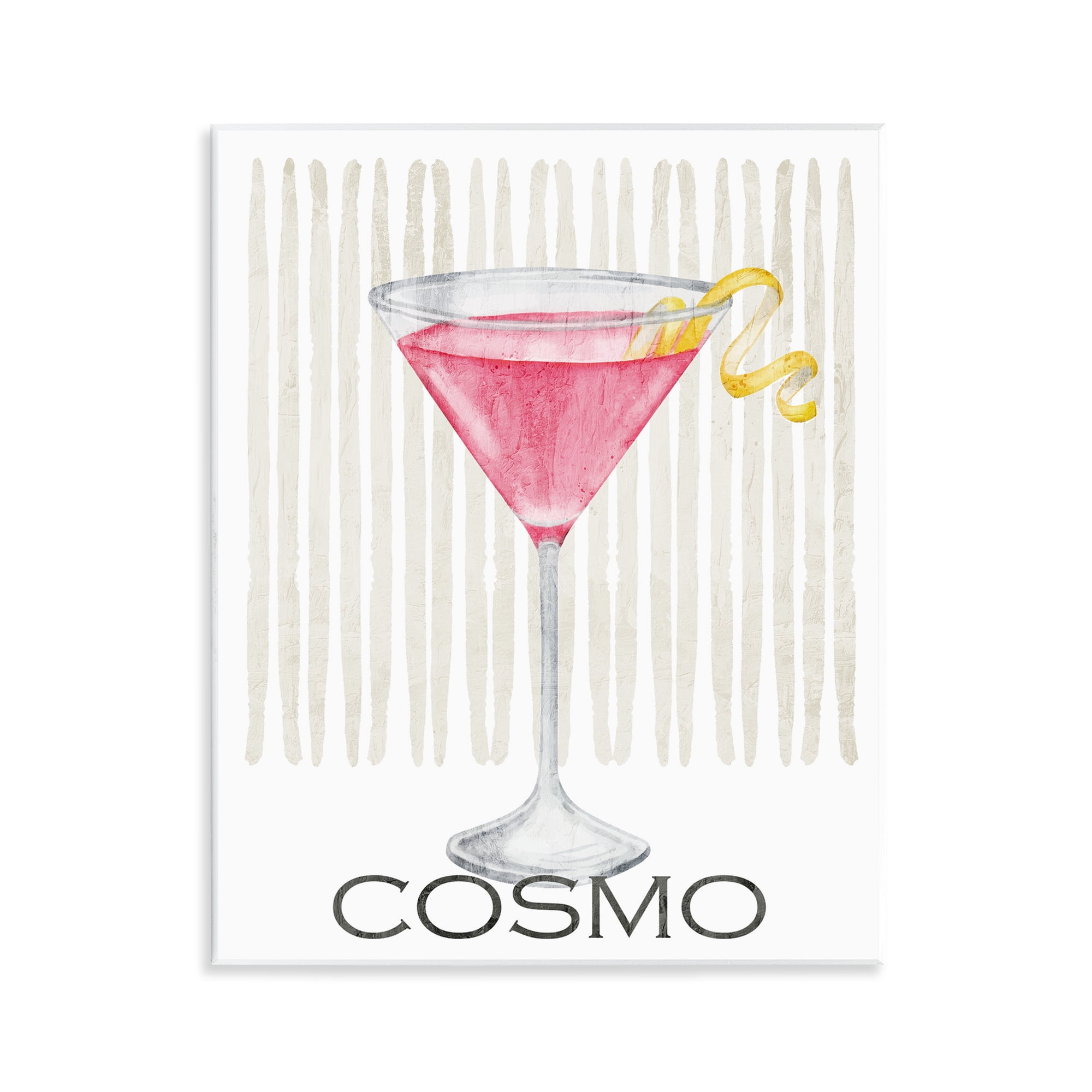 Stupell Industries Pink Cosmo on Stripes Wall Plaque Art, design by Kim Allen