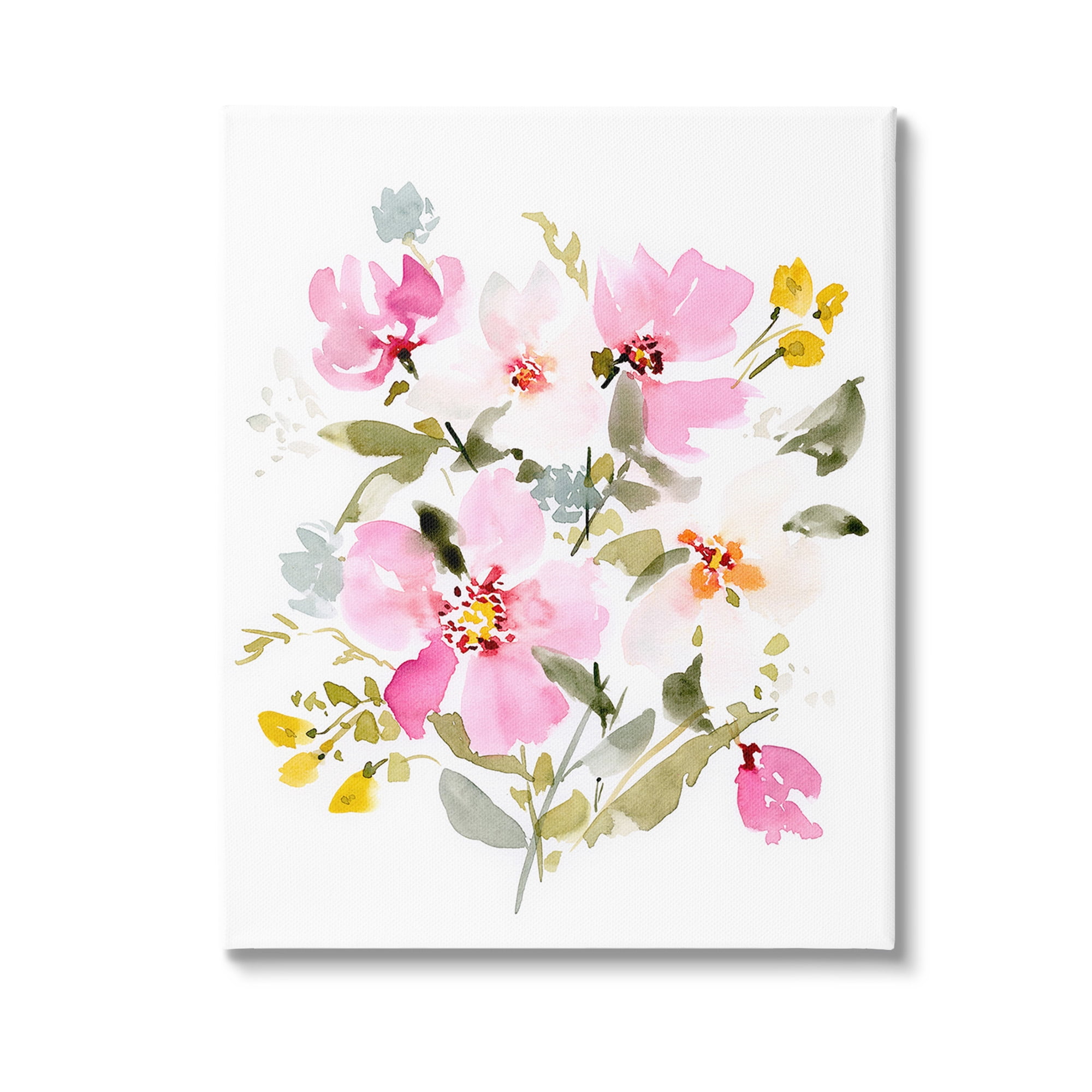 Stupell Industries Pink Cottage Blooms Botanical & Floral Painting Gallery Wrapped Canvas Art Print Wall Art, 24 x 30