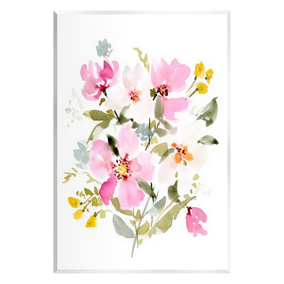 Stupell Industries Pink Cottage Blooms Botanical & Floral Painting Unframed Art Print Wall Art, 13 x 19