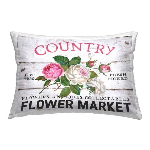 Stupell Industries Pink Country Flower Market Decorative Printed Throw Pillow Design by Creatif Belle.