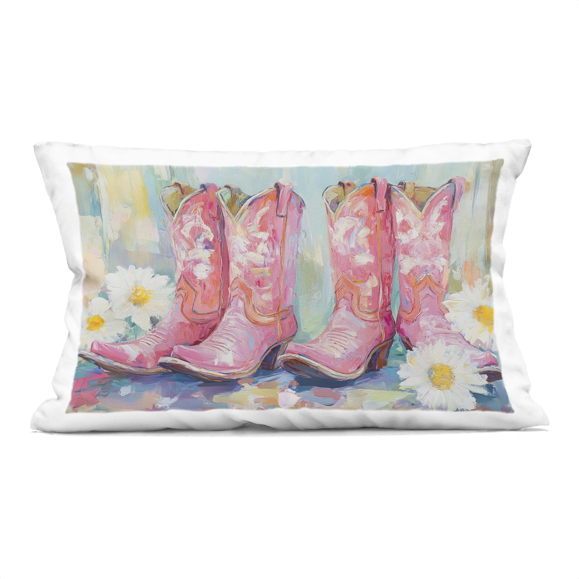 Stupell Industries Pink Cowgirl Boots Pairs Decorative Printed Throw Pillow, design by Tina LeCour
