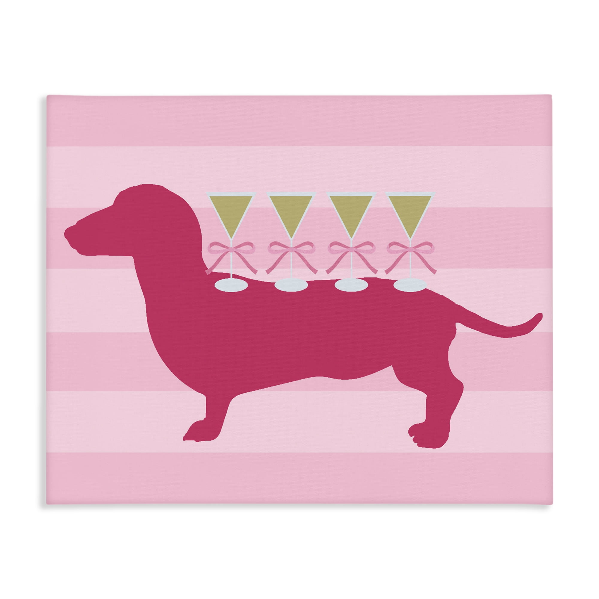 Stupell Industries Pink Dachshund With Martinis Canvas Wall Art, design by Lil' Rue