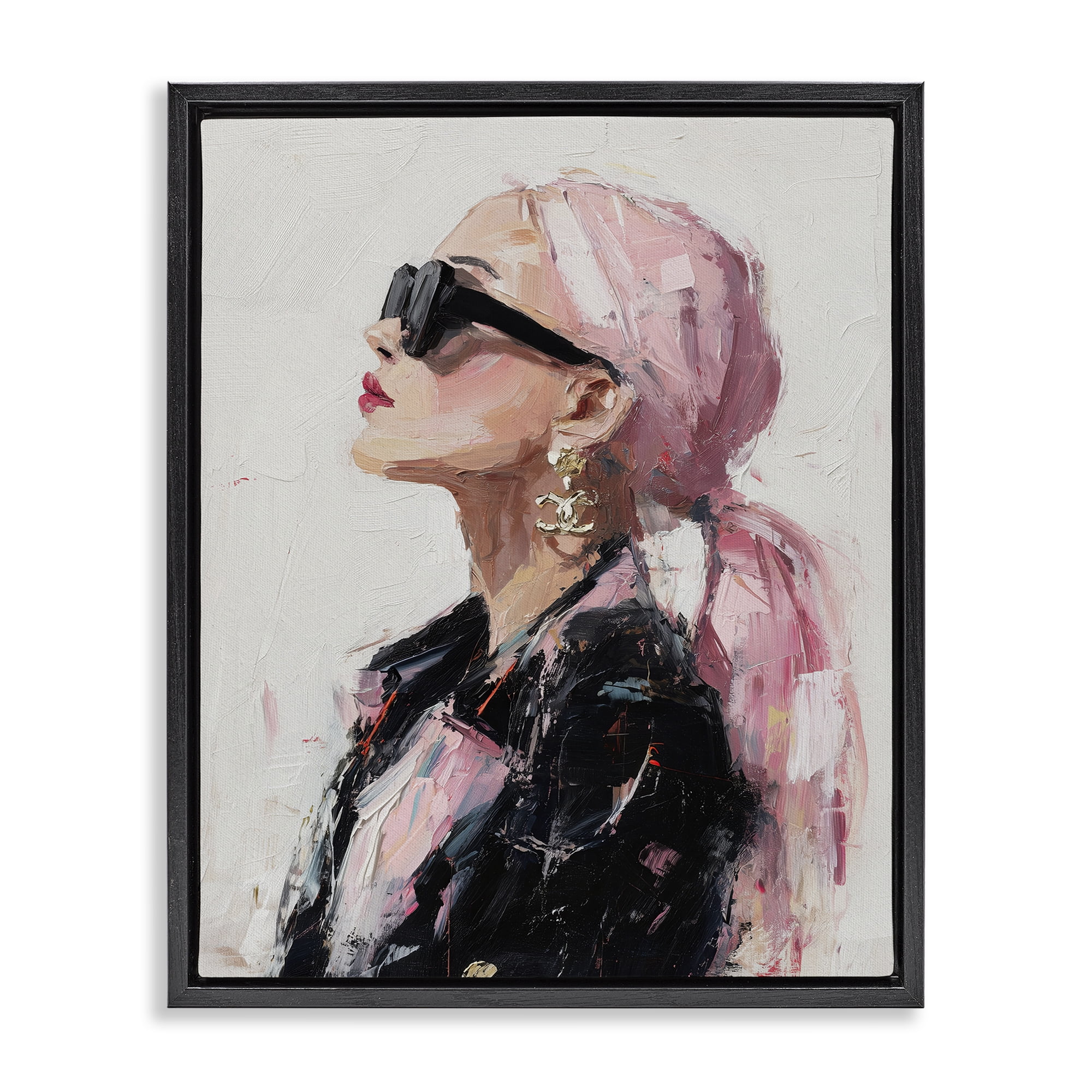 Stupell Industries Pink Daydream Impression Black Framed Floater Canvas Wall Art, design by Svetlana Aleynikova