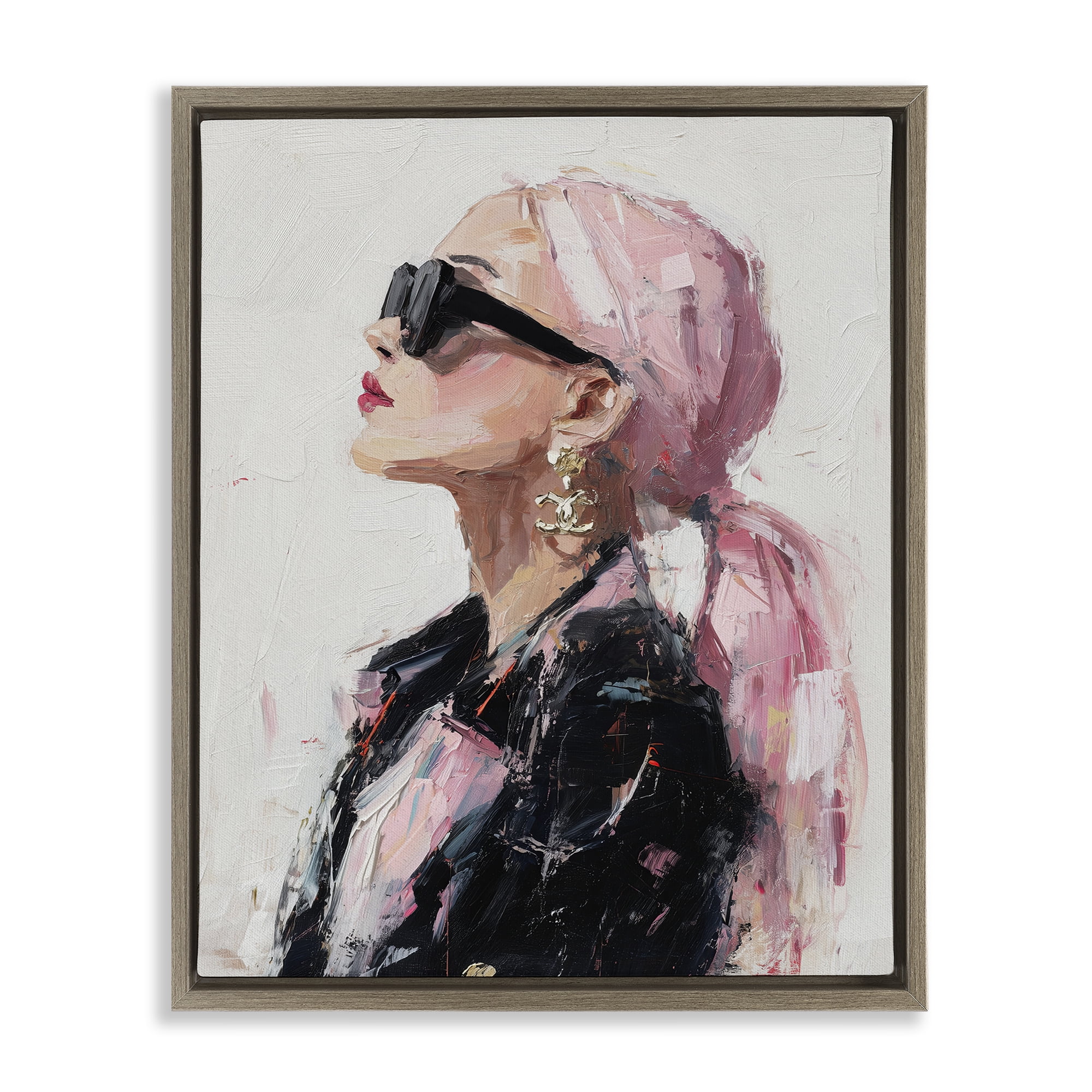 Stupell Industries Pink Daydream Impression Brown Framed Floater Canvas Wall Art, design by Svetlana Aleynikova