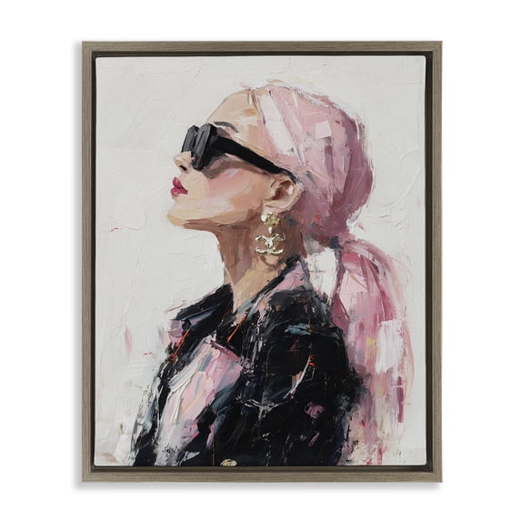 Stupell Industries Glam Pink Daydream Impression Brown Floating Frame Canvas Art, 25 x 31, by Svetlana Aleynikova