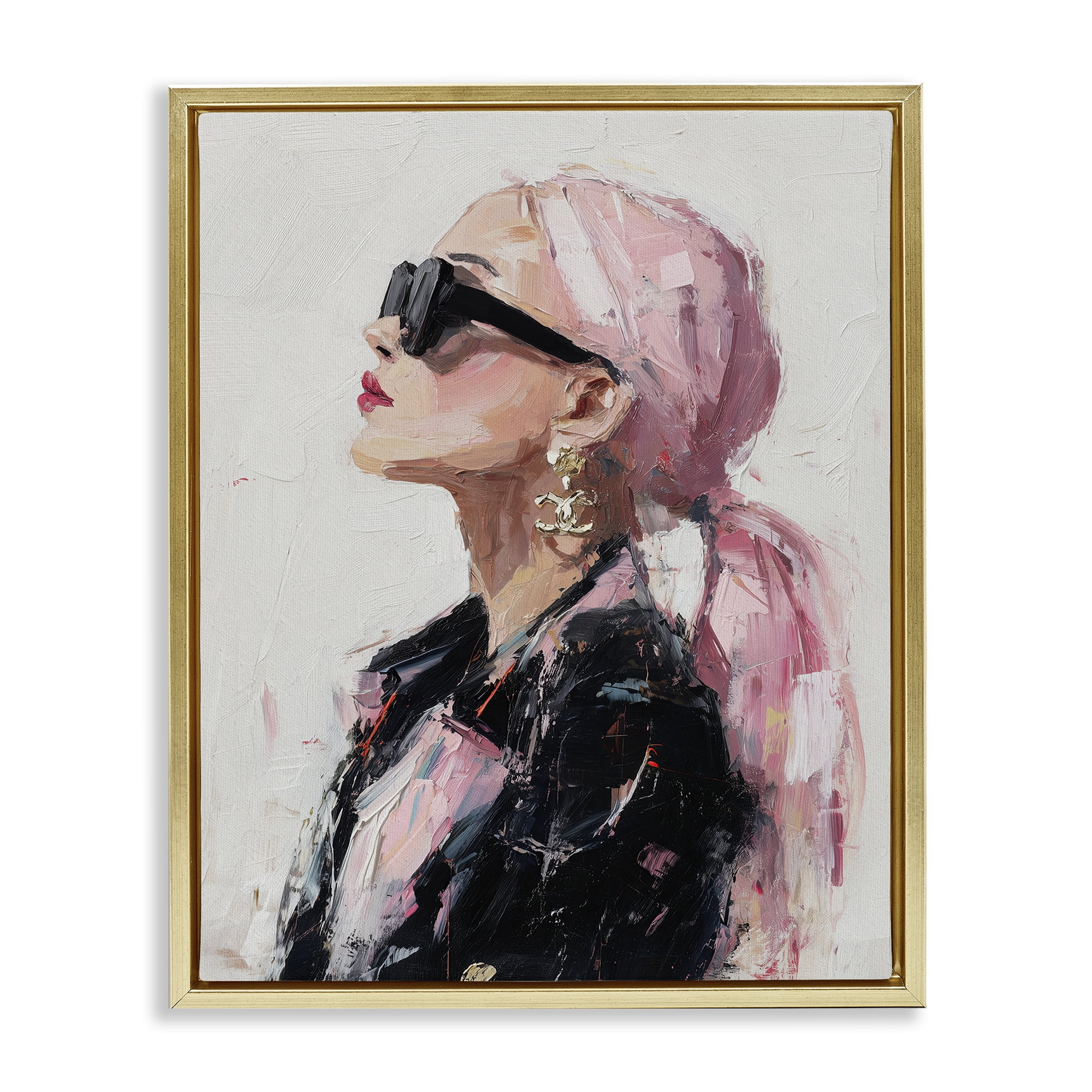 Stupell Industries Pink Daydream Impression Gold Framed Floater Canvas Wall Art, design by Svetlana Aleynikova