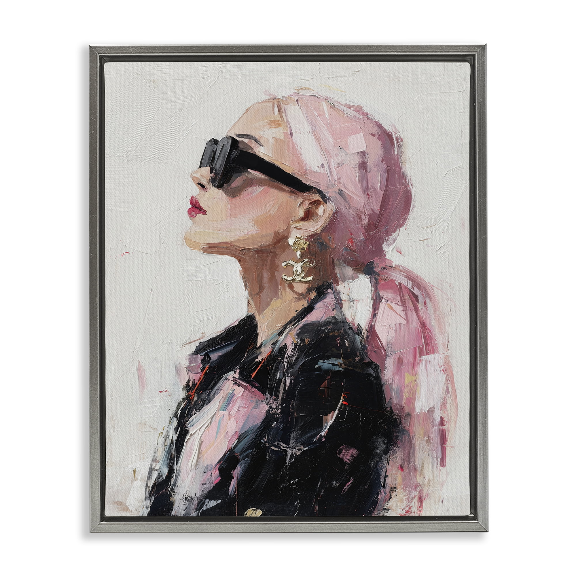 Stupell Industries Pink Daydream Impression Gray Framed Floater Canvas Wall Art, design by Svetlana Aleynikova