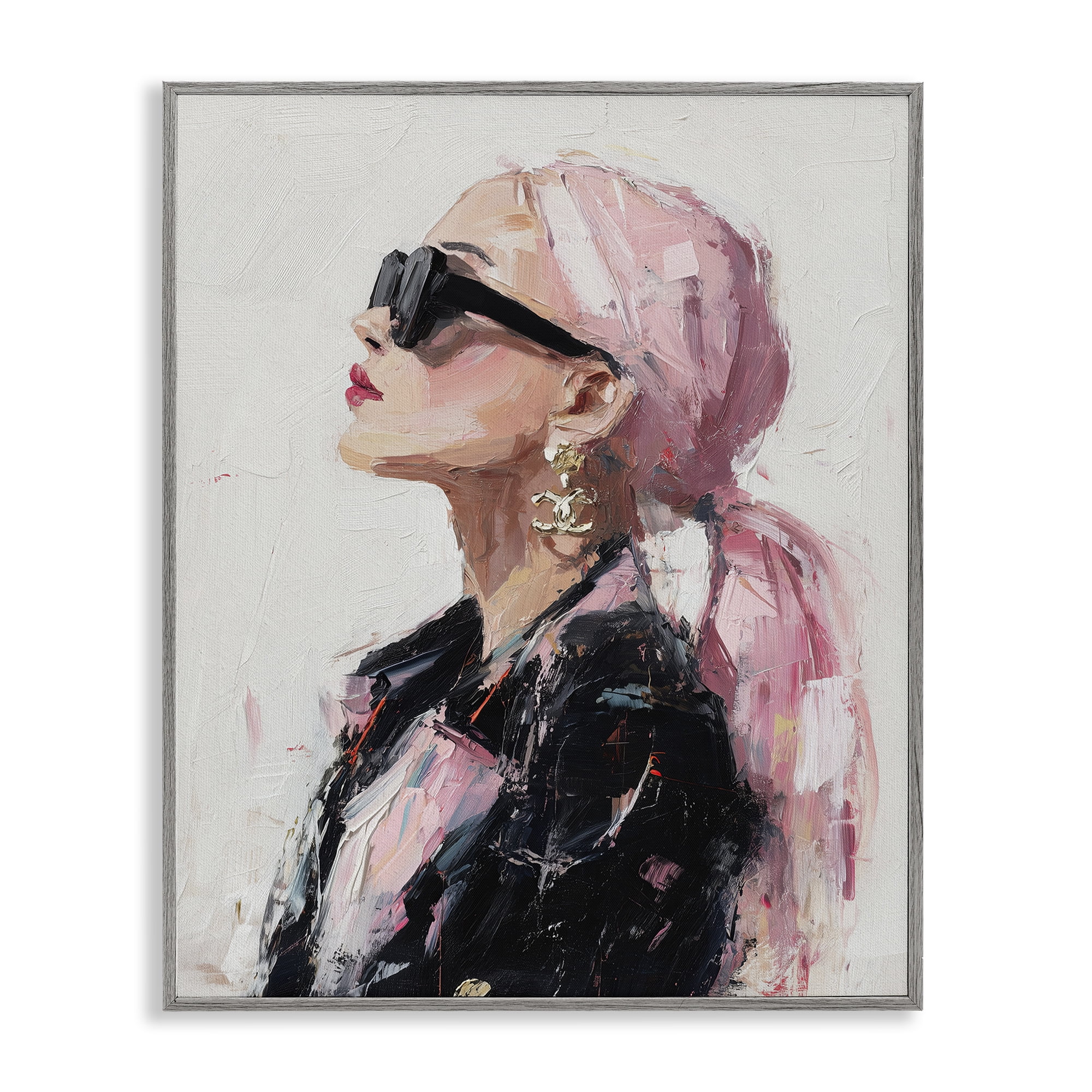 Stupell Industries Pink Daydream Impression Gray Framed Giclee Art, design by Svetlana Aleynikova