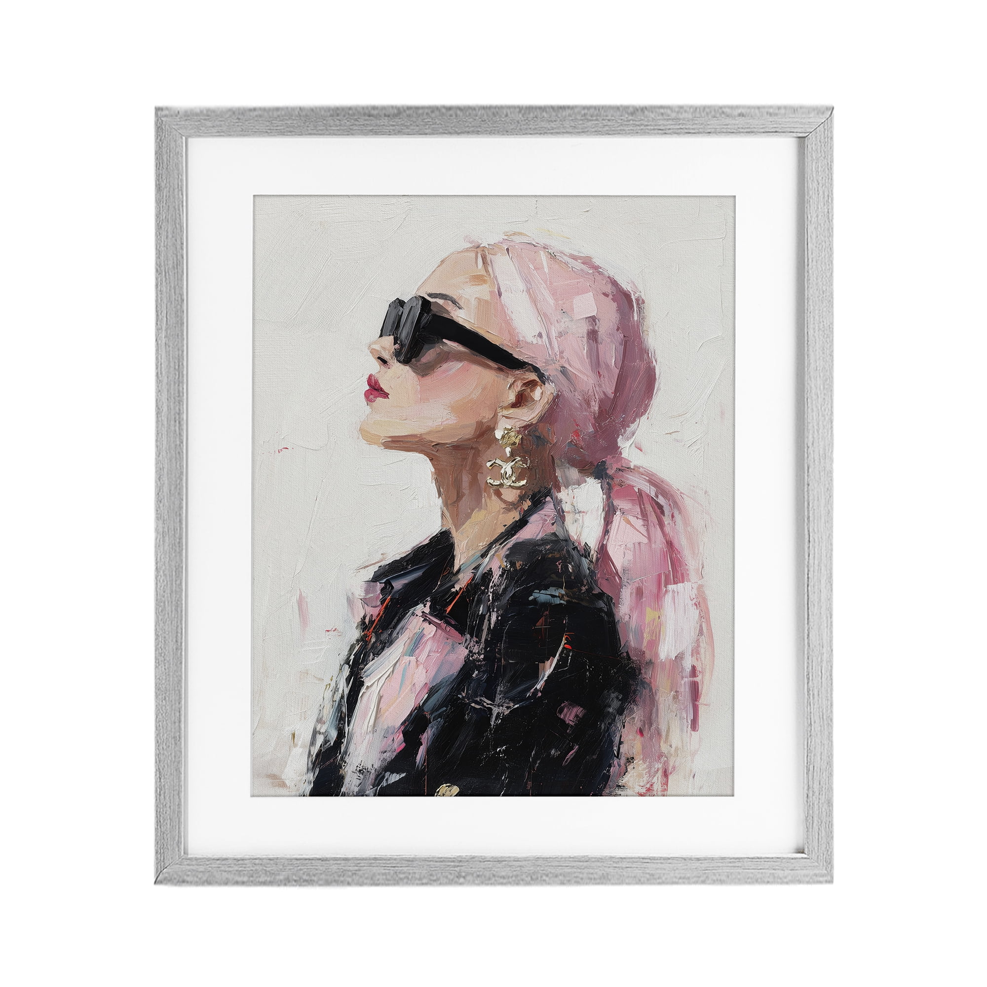 Stupell Industries Pink Daydream Impression Gray Framed Print Under Glass, design by Svetlana Aleynikova