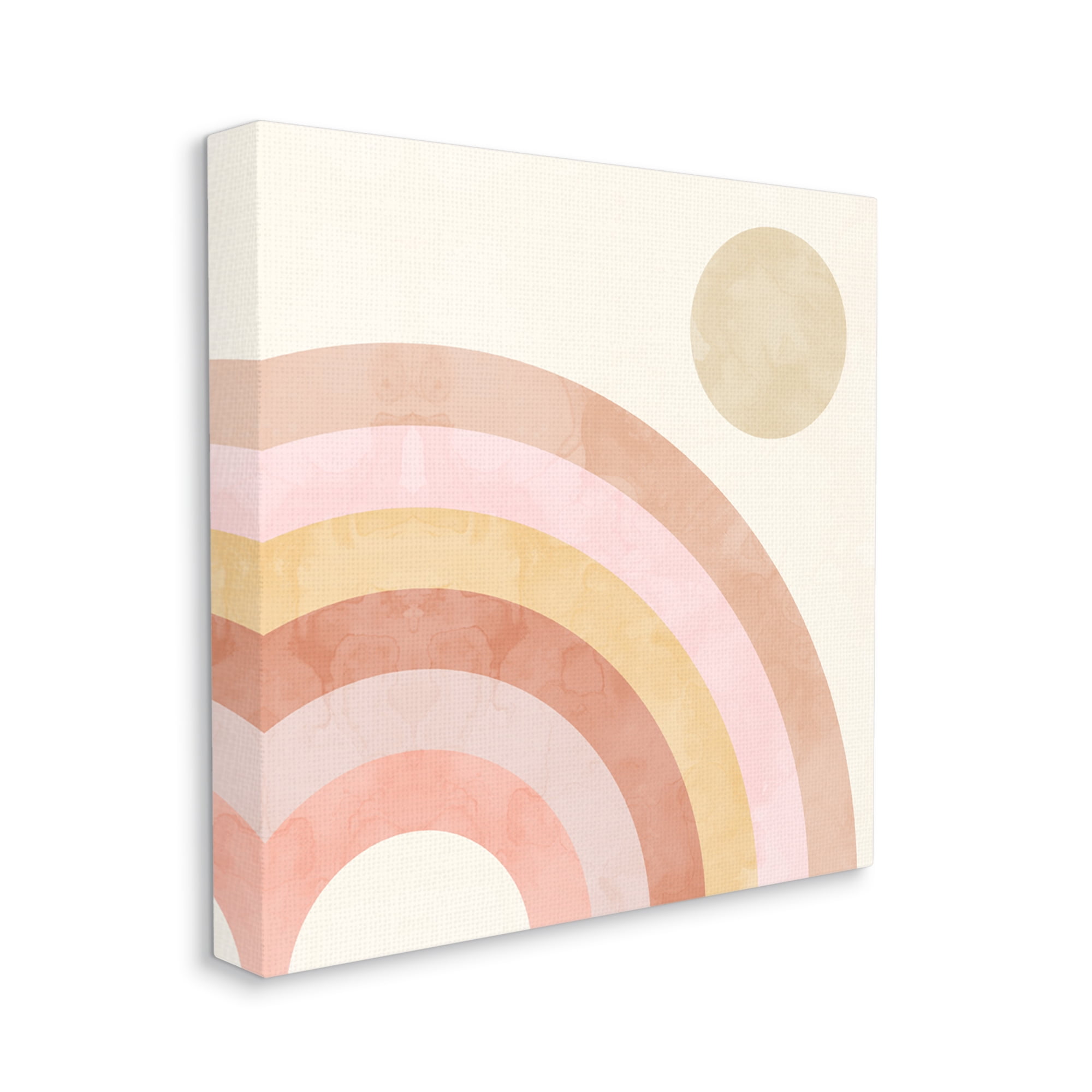 Stupell Industries Pink Desert Rainbow Rising Sun Geometric Arches Nature Painting Gallery Wrapped Canvas Print Wall Art, 24 x 24